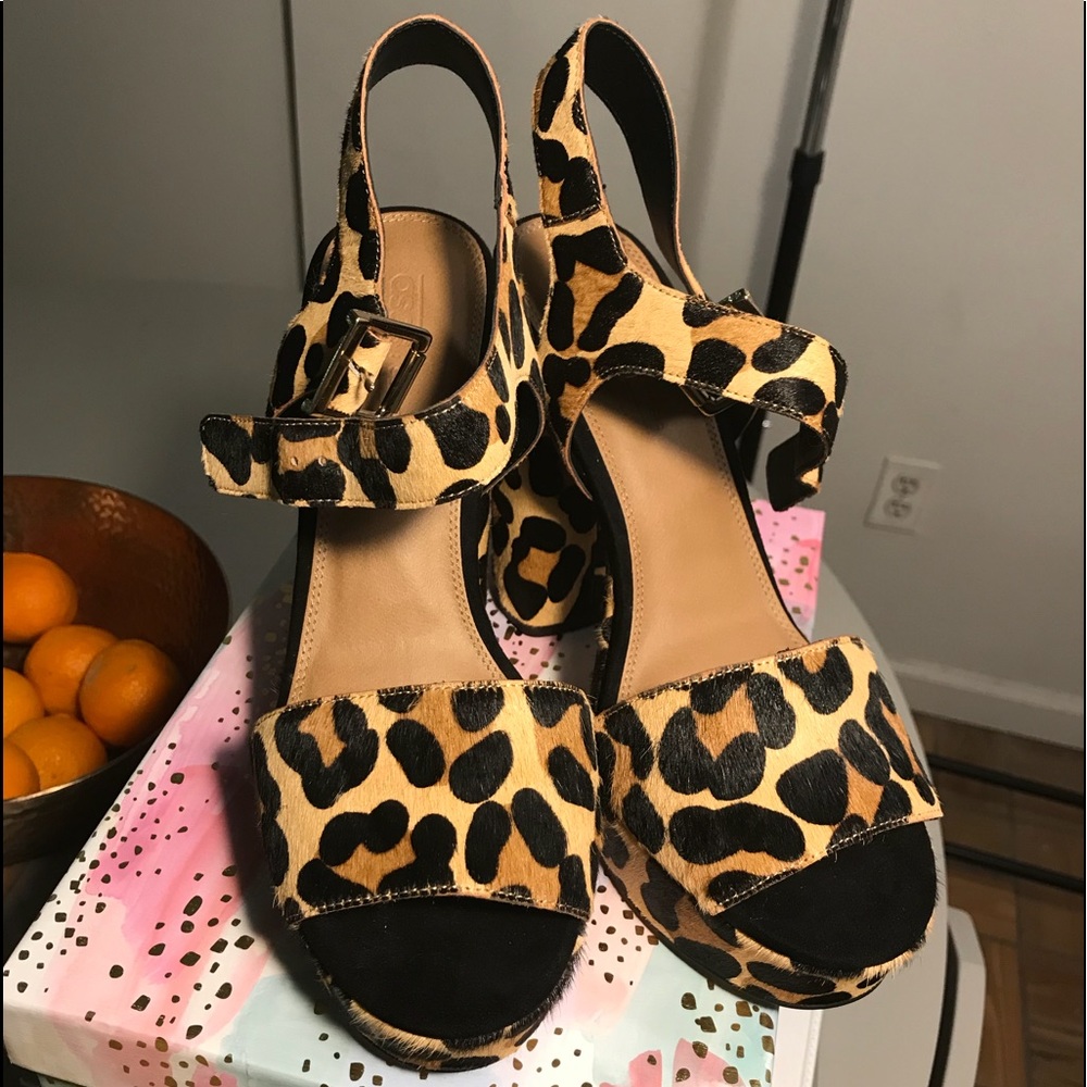 Animal print heel sandals